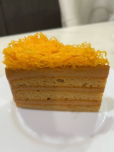 เค้กชาเย็นหน้าฝอยทอง