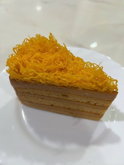 เค้กชาเย็นหน้าฝอยทอง