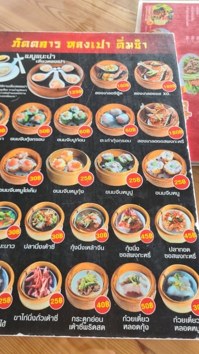 ป้ายราคาหรือสมุดเมนู