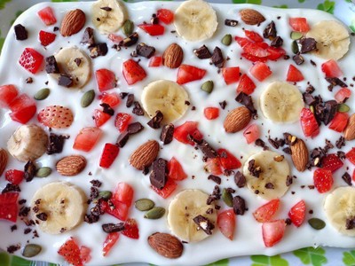 วิธีทำ Frozen yogurt bark