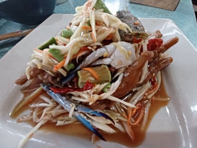 ตำปูม้าขาไก่ตุ๋นปลาร้า