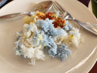 ข้าวสวยสามสี คลุกมันกุ้ง