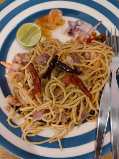 สปาเก็ตตี้กะปิกุ้ง