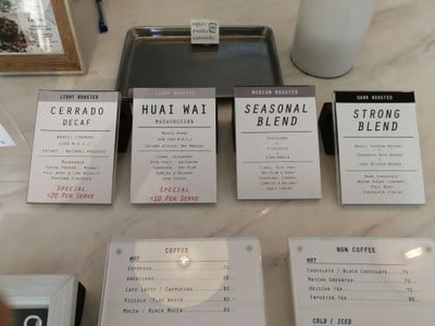 ป้ายราคาหรือสมุดเมนู