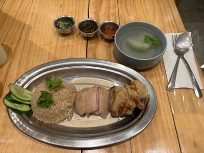 หุงข้าวมันไก่คอมโบ (ต้ม+ทอด)