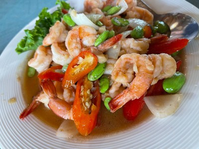 กุ้งผัดสะตอ