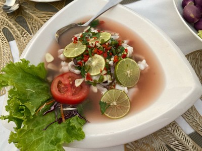 ปลาหมึกนึ่งมะนาว