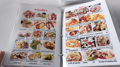 ป้ายราคาหรือสมุดเมนู