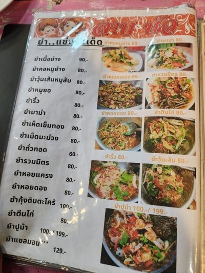 ป้ายราคาหรือสมุดเมนู
