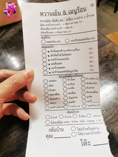 ป้ายราคาหรือสมุดเมนู