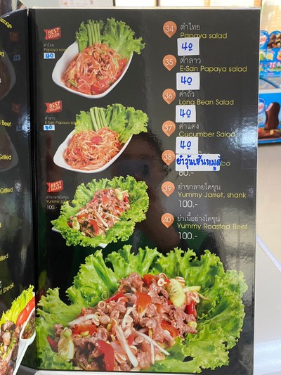 ป้ายราคาหรือสมุดเมนู