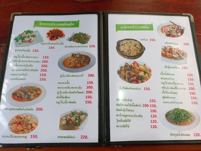 ป้ายราคาหรือสมุดเมนู