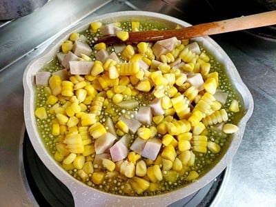 วิธีทำ สาคูเปียกข้าวโพดเผือก วิธีทำ สาคูเปียกข้าวโพดเผือก
