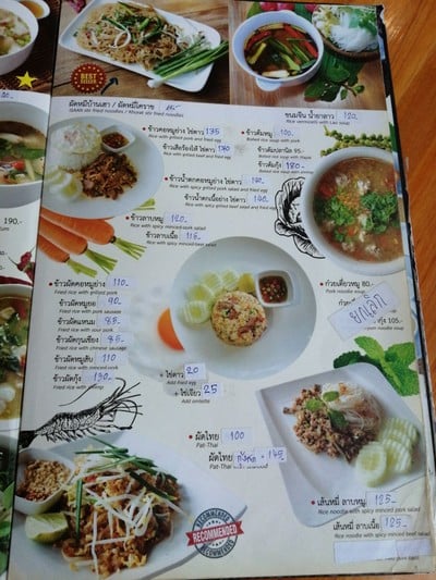 ป้ายราคาหรือสมุดเมนู