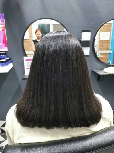 ยืดผมเสร็จ