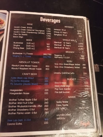 ป้ายราคาหรือสมุดเมนู