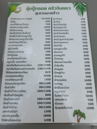 ป้ายราคาหรือสมุดเมนู