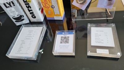 ป้ายราคาหรือสมุดเมนู