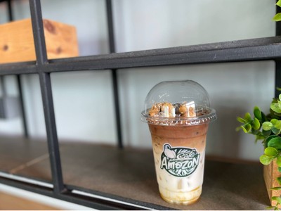 ☕️ Iced Butter Corn Caffe’ Latte. (Price 75 Baht.)