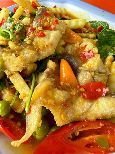 เนื้อปลาฉลามทรายผัดฉ่า