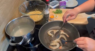วิธีทำ พาสต้าครีมกุ้ง