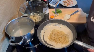 วิธีทำ พาสต้าครีมกุ้ง