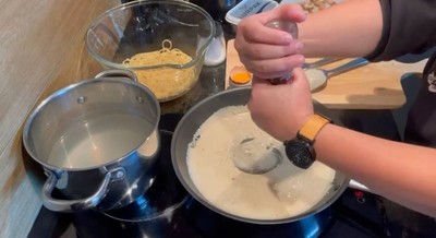 วิธีทำ พาสต้าครีมกุ้ง