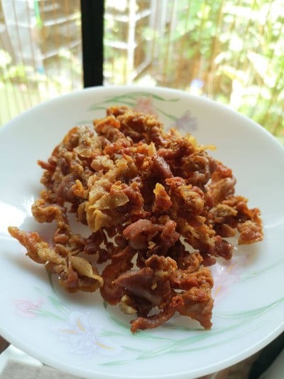 หมูสามชั้นสไลด์ทอดกรอบ (ไร้เเป้ง)