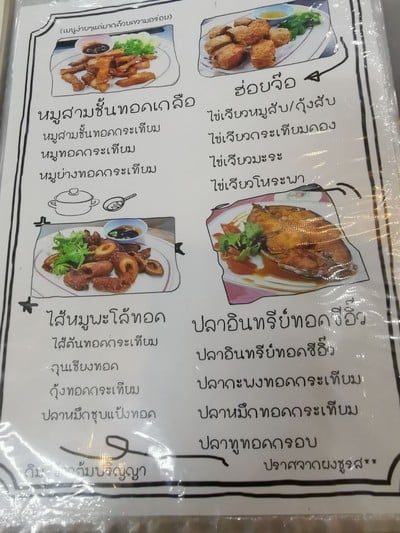 ป้ายราคาหรือสมุดเมนู