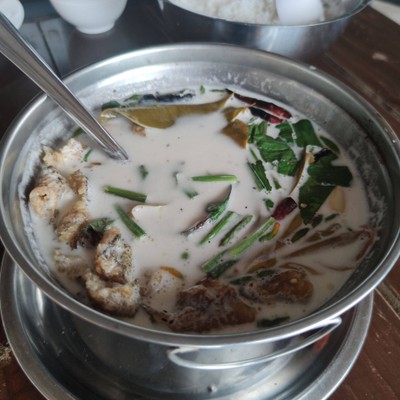 ต้มกะทิปลาสลิดทอด