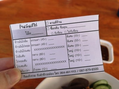 ป้ายราคาหรือสมุดเมนู