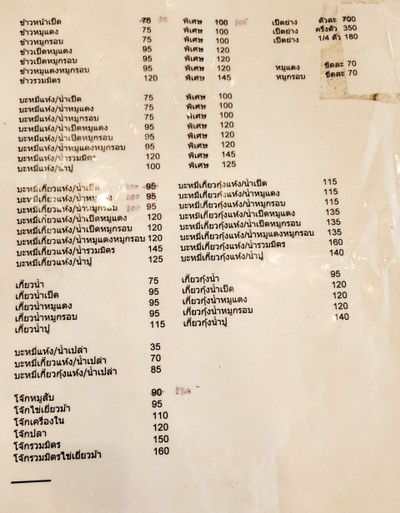 ป้ายราคาหรือสมุดเมนู