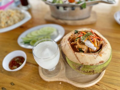 🥥 ห่อหมกทะเลมะพร้าวอ่อน. (ราคา 250 บาท)