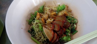 บะหมี่เป็ดย่าง+หมูกรอบ