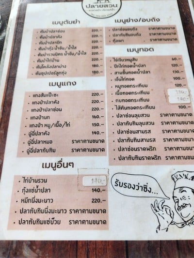 ป้ายราคาหรือสมุดเมนู