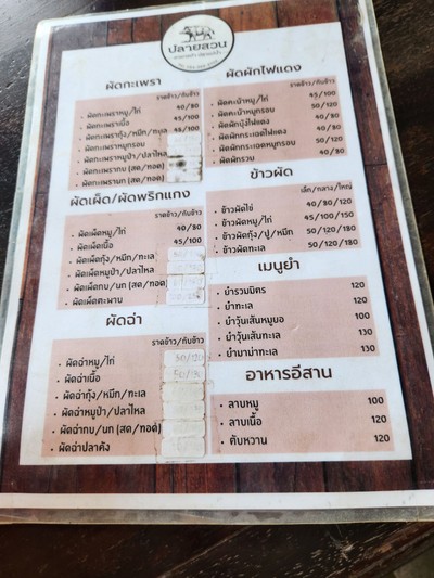 ป้ายราคาหรือสมุดเมนู