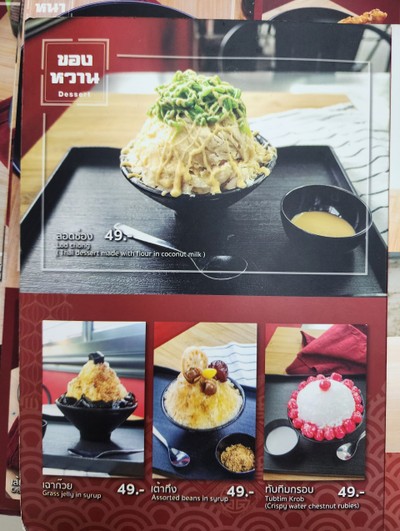 ป้ายราคาหรือสมุดเมนู