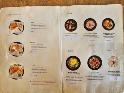 ป้ายราคาหรือสมุดเมนู