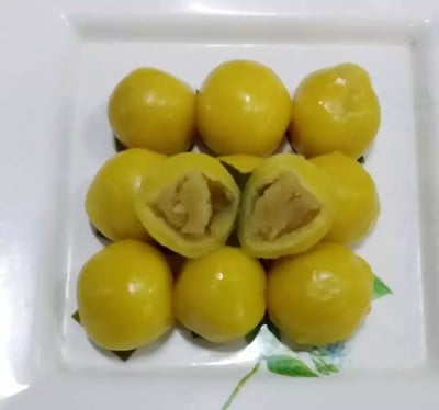 ขนมหัวล้านแป้งฟักทองใส้ถั่ว