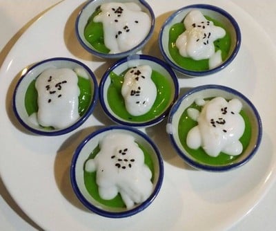 วิธีทำ ขนมเปียกปูนใบเตยหน้ากะทิสด