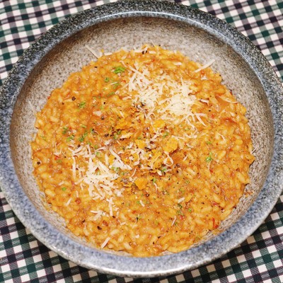 รีซอตโต้นํ้าพริกมันไข่ปู