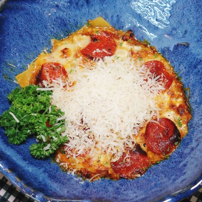 ลาซานญ่าคั่วกลิ้งเปปเปอร์โรนี่