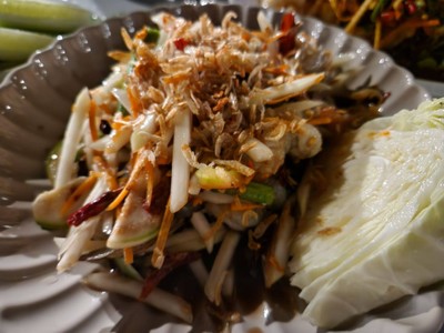 ตำปลาร้ากุ้งสด