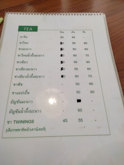 ป้ายราคาหรือสมุดเมนู