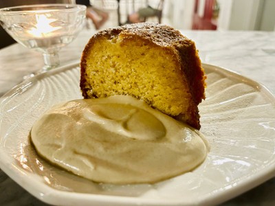 Lemon cake / brandy-espresso cream