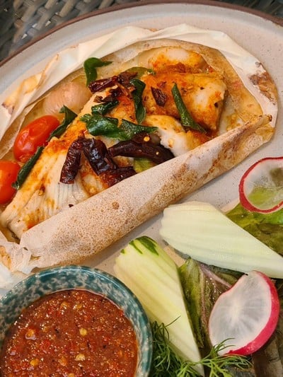 ปลาช่อนแจ่วปลาร้า ห่อกระดาษ