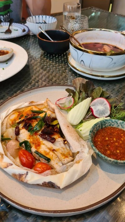 ปลาช่อนแจ่วปลาร้า ห่อกระดาษ