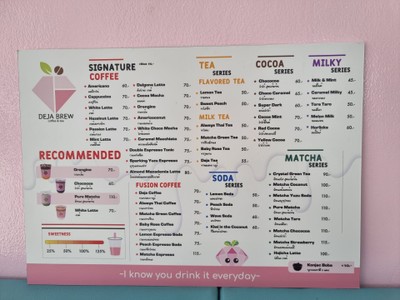 ป้ายราคาหรือสมุดเมนู