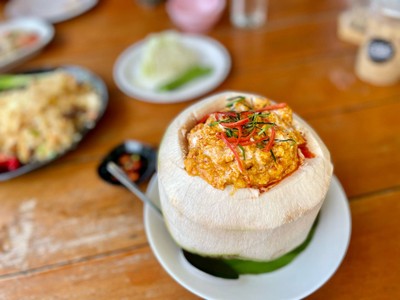 🥥 ห่อหมกทะเลมะพร้าวอ่อน. (ราคา 200 บาท)