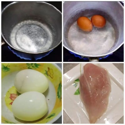 วิธีทำ ข้าวไรซ์เบอร์รี่ ไก่ทอด ไข่ต้ม ฟักทอง